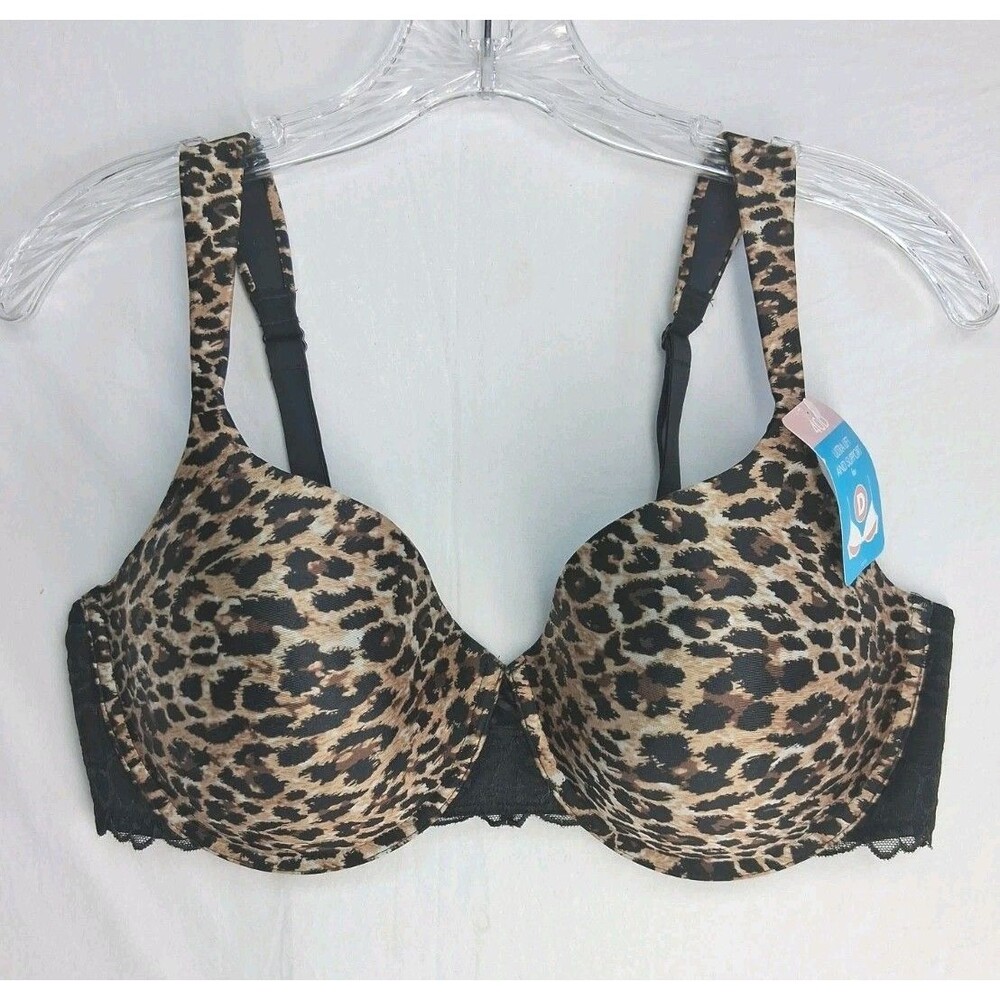 New Sweet Nothings Balconette 40D Sexy Underwired Leopard Black Hook Padded